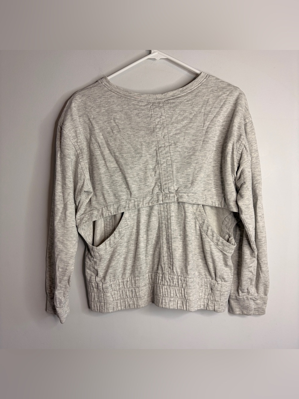 Helmut Lang Light Gray Scoop Neck Pullover